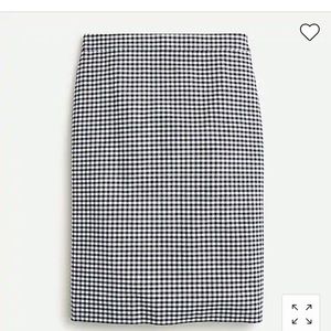 JCrew Gingham Pencil Skirt navy white